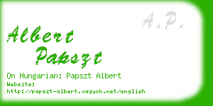 albert papszt business card
